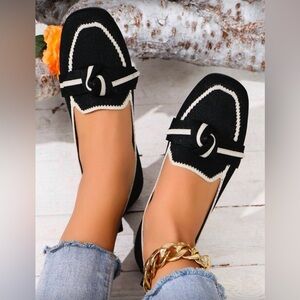 Chic Black and White Loafers